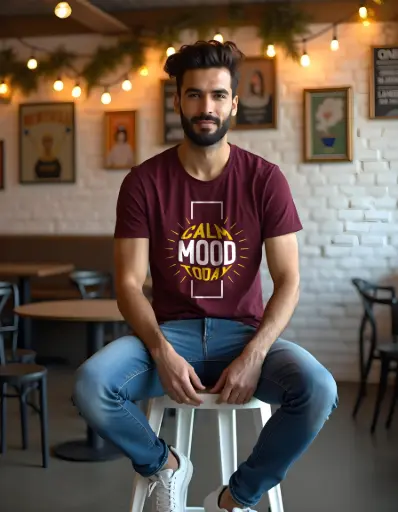 Calm Mood Today Motivational Printed T-Shirt 
