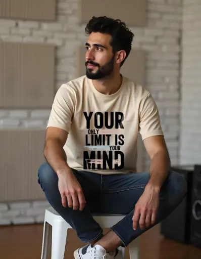 Your Only Limit is Your Mind Motivational Printed      T-Shirt